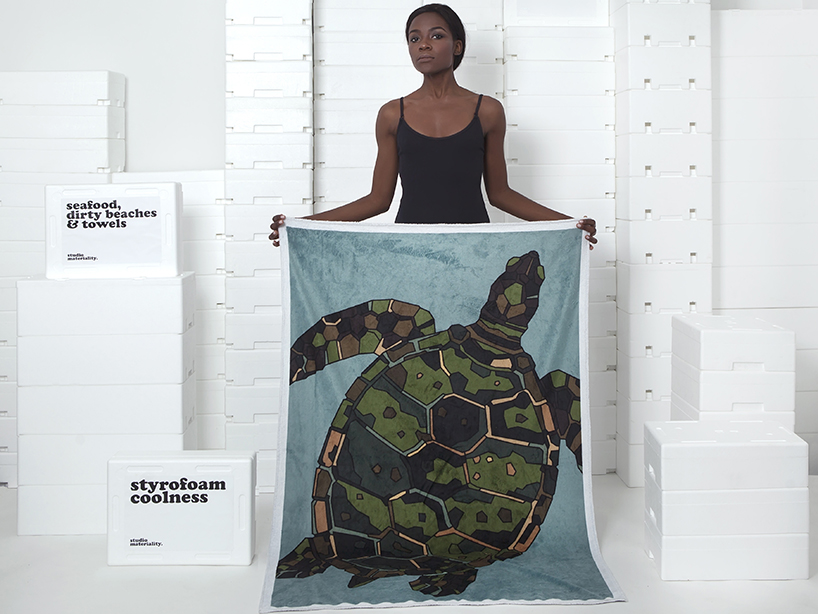 studiomateriality's beach towel collection is adorned with maritime creatures