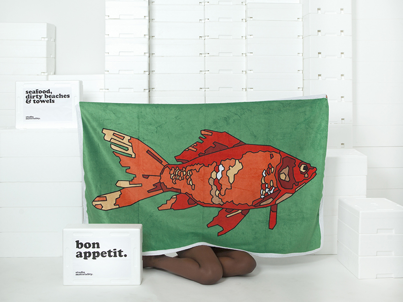 studiomateriality's beach towel collection is adorned with maritime creatures