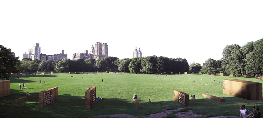 lissoni casal ribeiro envisions an open-air library in new york's central park designboom