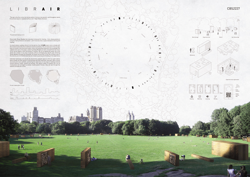lissoni casal ribeiro envisions an open-air library in new york's central park