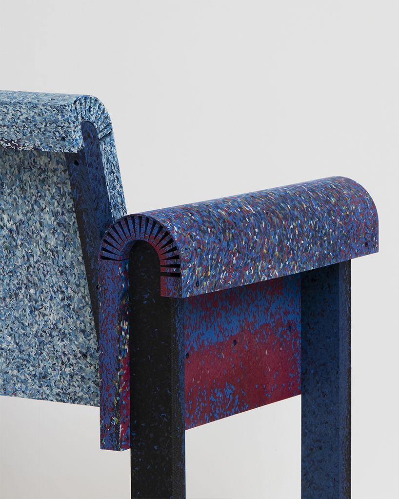 kuo duo applies kerf bending to mold recycled plastic into chairs