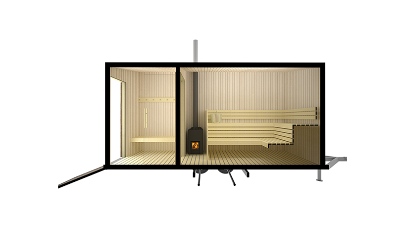 native narrative designs mobile sauna finished with scandinavian wood in denmark