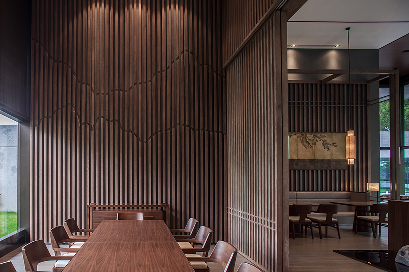 CL3 s tea house in china uses wood bamboo and marble to 