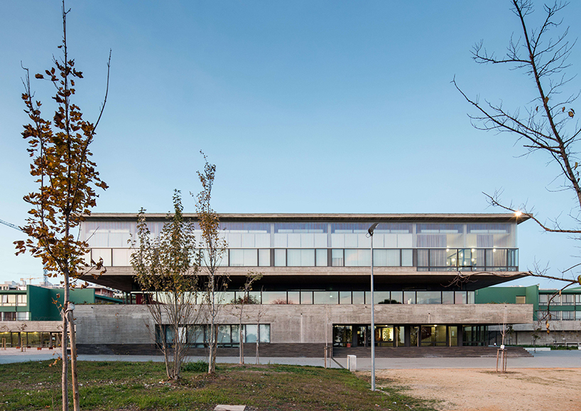 pedro machado costa + celia gomes overhaul high school in lisbon with a scenic approach