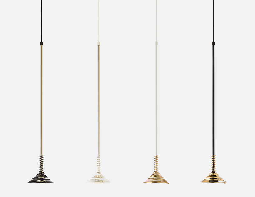 sergi ventura's latest pendant light collection features violins, flowers and birds all plated in 24k gold