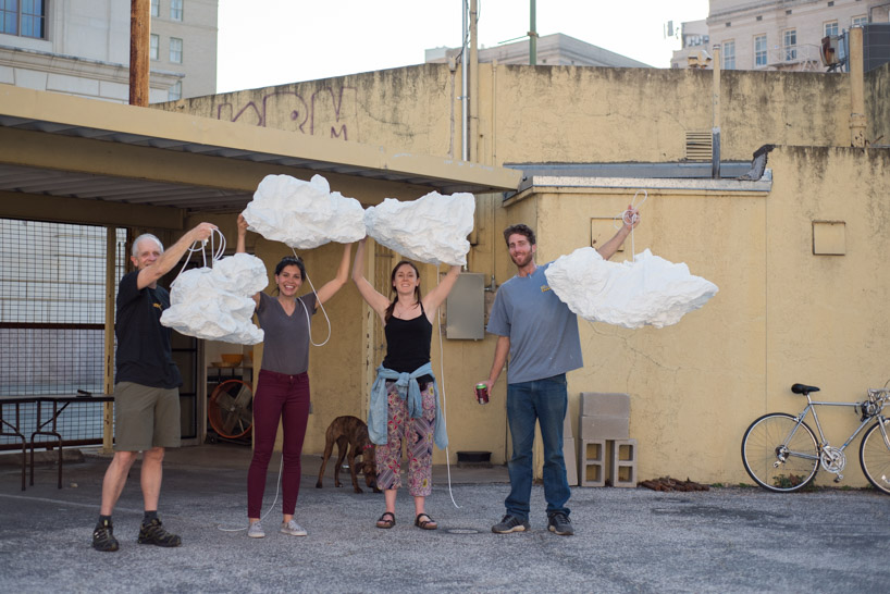 bridge's paper cloud installation empowers architects and designers from san antonio
