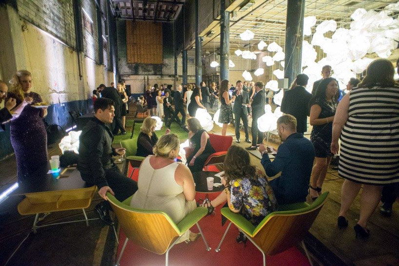 bridge's paper cloud installation empowers architects and designers from san antonio