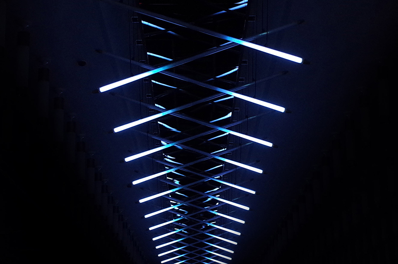 kinetic lighting installation designed by WHYIXD hovers through space and time