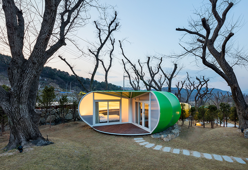 the glamtree resort by archiworkshop nestles into a forest in south korea