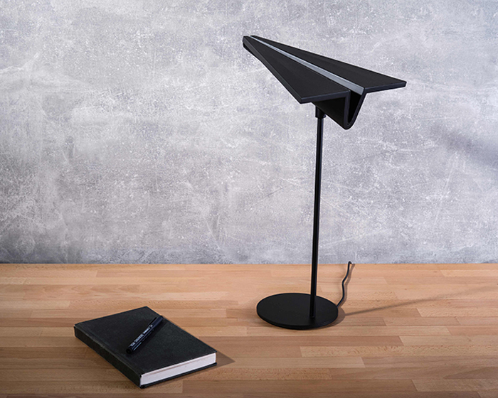 paper plane lamp by stelios mousarris is completely inspired by childhood crafts