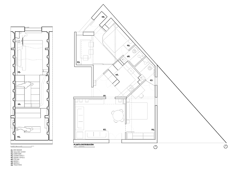 miel arquitectos refurbishes traditional spanish house into a contemporary mirror-clad apartment