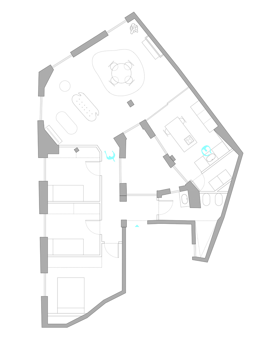 guillermo agramonte converts a fragmented space into a light and open home