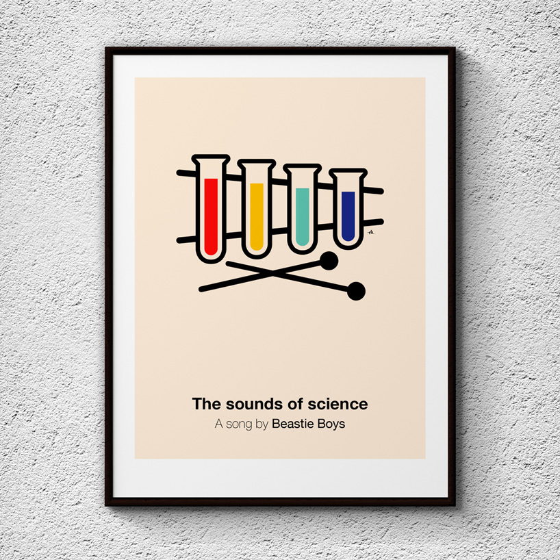 the pictogram music posters by viktor hertz are simply and creatively portrayed
