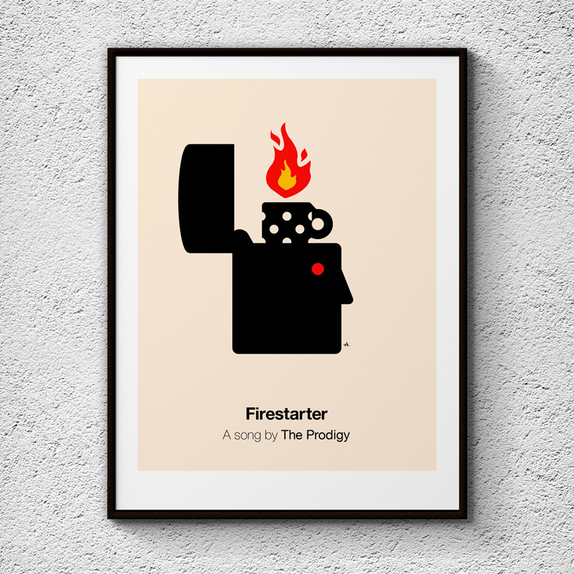 the pictogram music posters by viktor hertz are simply and creatively portrayed