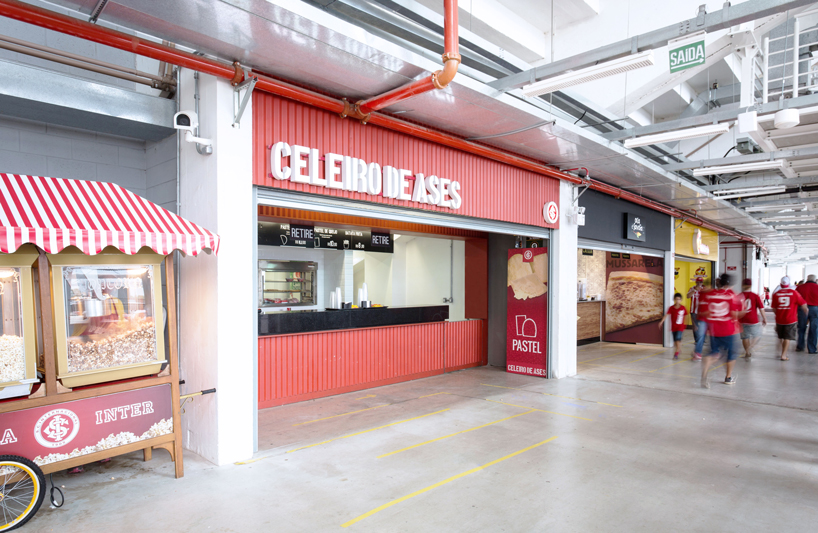 0E1 architects designs modular bars to fit celeiro de ases' stadium in porto alegre