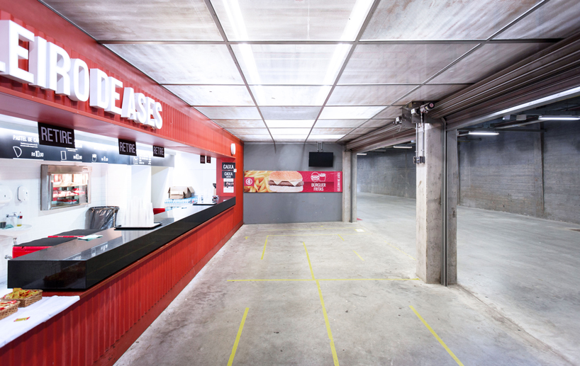 0E1 architects designs modular bars to fit celeiro de ases stadium in porto alegre