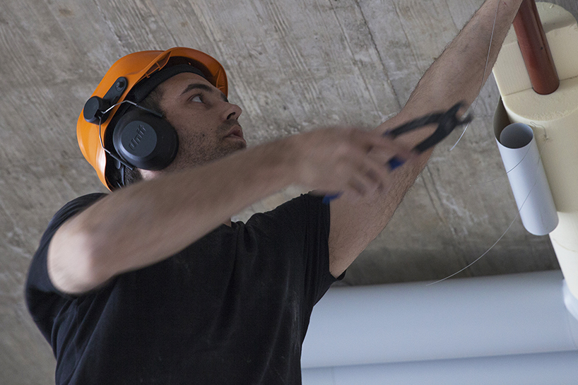 jaehoon jung's helmet allows workers to place accessories with a magnetic snap system