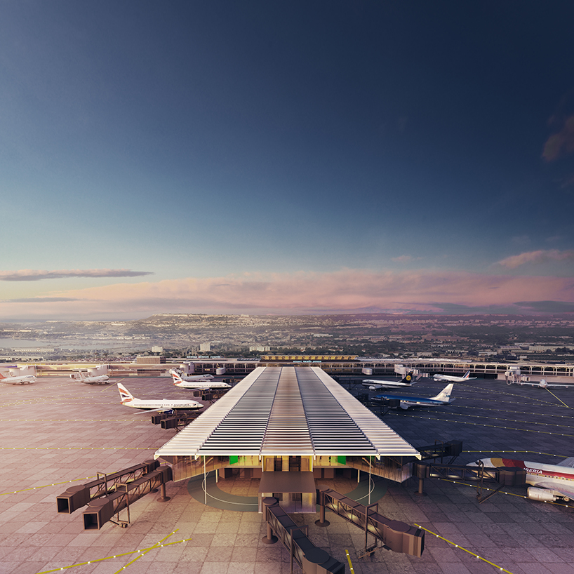 rogers stirk harbour + partners presents unseen marseille airport competition entry