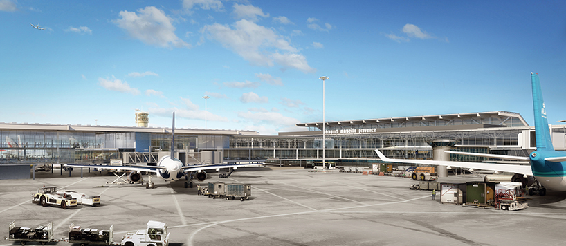 rogers stirk harbour + partners presents unseen marseille airport competition entry