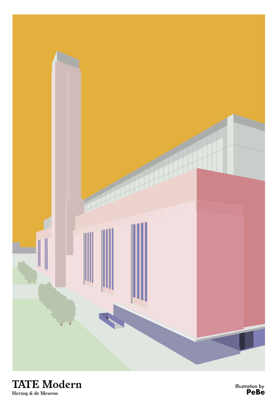 PeBe's latest series illustrates london's famous museums and architectural landmarks