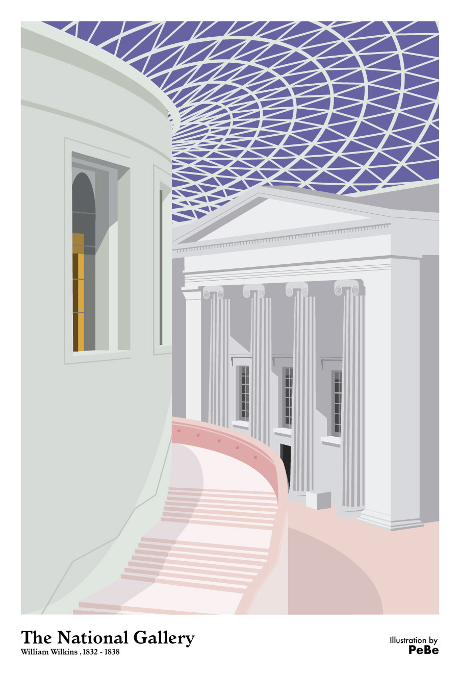PeBe's latest series illustrates london's famous museums and architectural landmarks