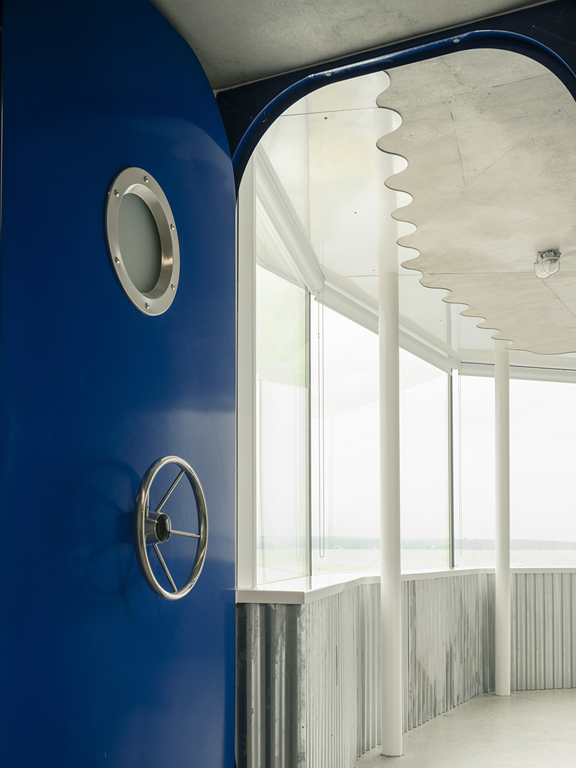 BUREAU highlights lake geneva lighthouse’s lattice geometry with blue accents