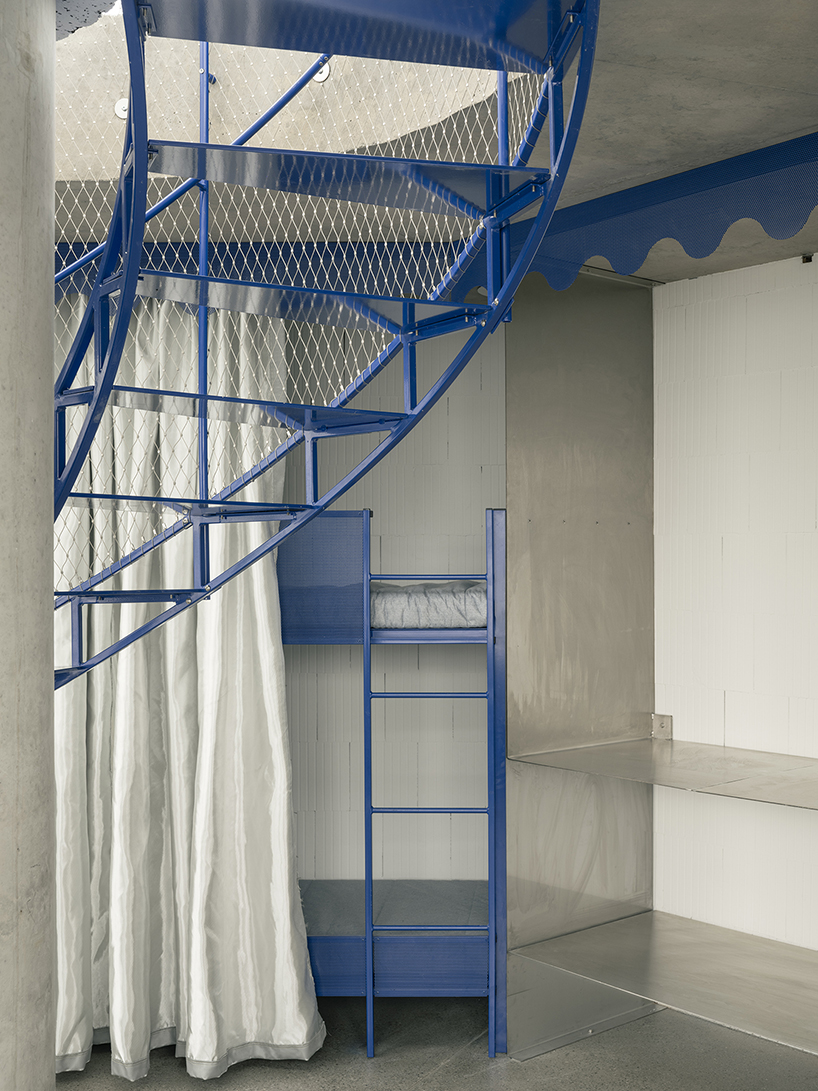 BUREAU highlights lake geneva lighthouse’s lattice geometry with blue accents