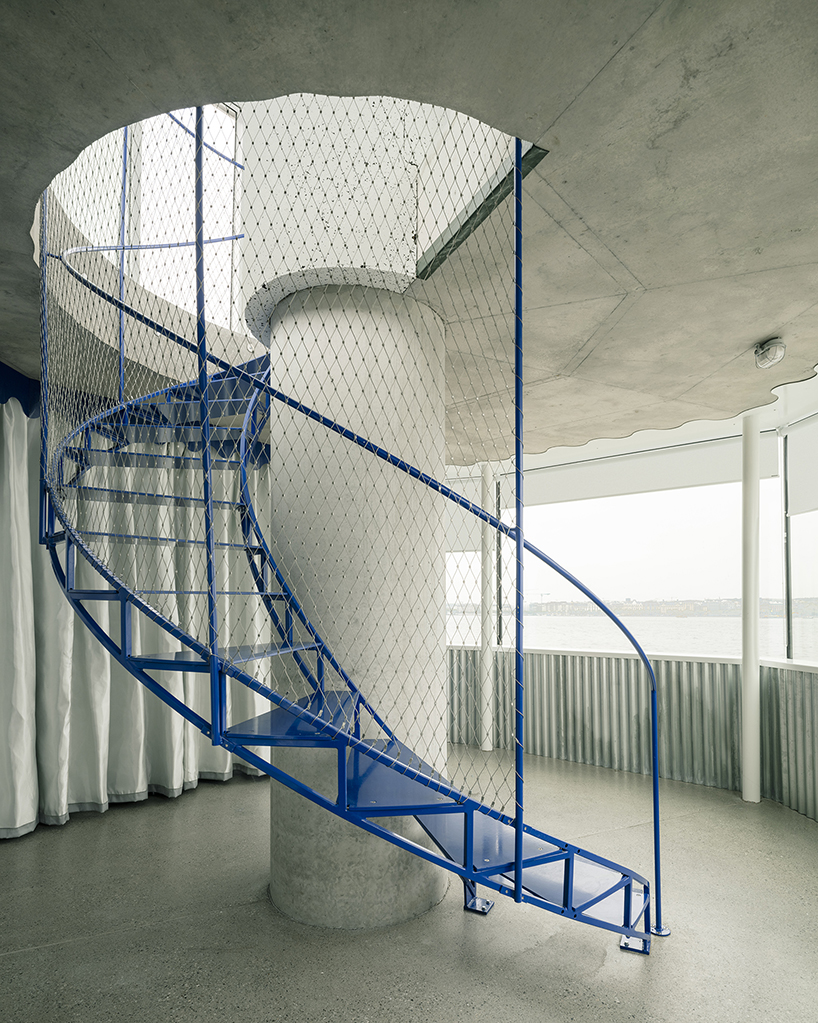 BUREAU highlights lake geneva lighthouse’s lattice geometry with blue accents