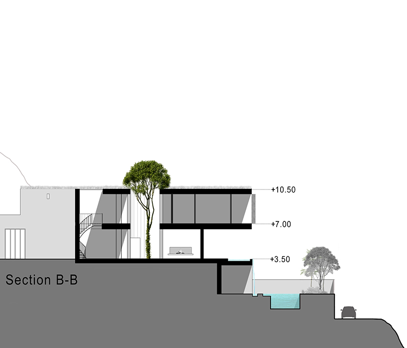 cantiliver villa in iran by azeri+lotfolahi results from the site's topography curves