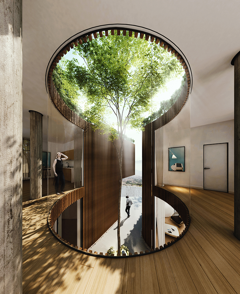 cantiliver villa in iran by azeri+lotfolahi results from the site's topography curves