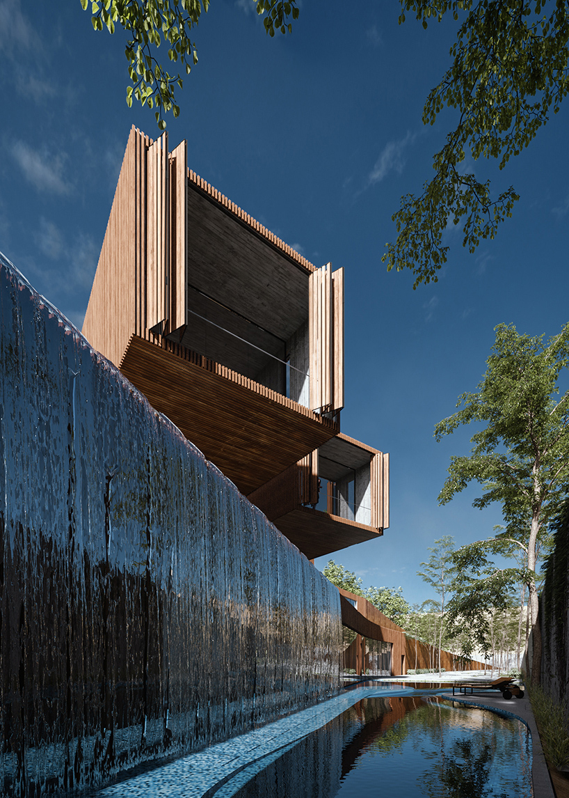 cantiliver villa in iran by azeri+lotfolahi results from the site's topography curves