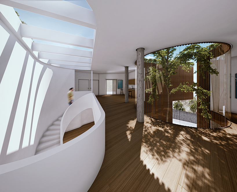 cantiliver villa in iran by azeri+lotfolahi results from the site's topography curves