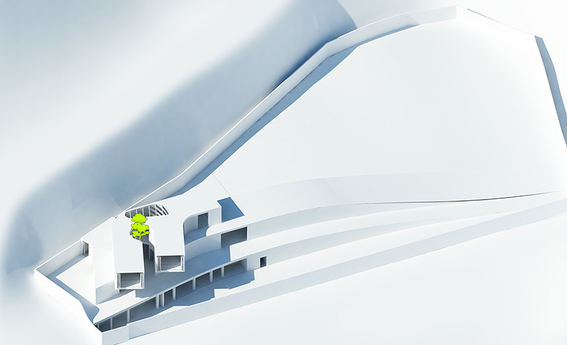 cantiliver villa in iran by azeri+lotfolahi results from the site's topography curves