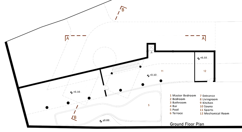 cantiliver villa in iran by azeri+lotfolahi results from the site's topography curves