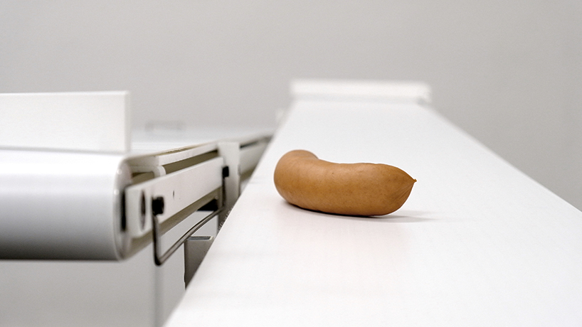 studio jephrim and jan bernstein's looping sausage takes food production in the gallery space