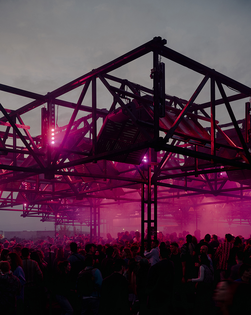 dark skies sonic pavilion suspends sound system over crowd at horst arts & music festival