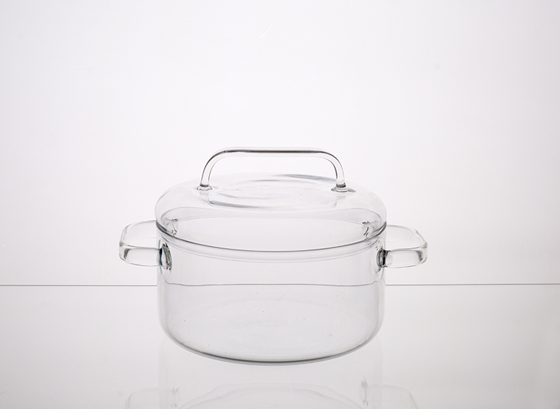 huy pham has created a set of transparent cooking pots made from technical glass