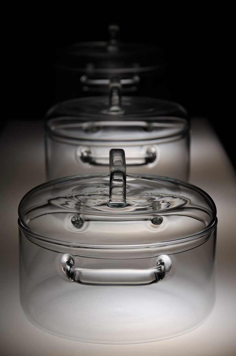 huy pham has created a set of transparent cooking pots made from technical  glass