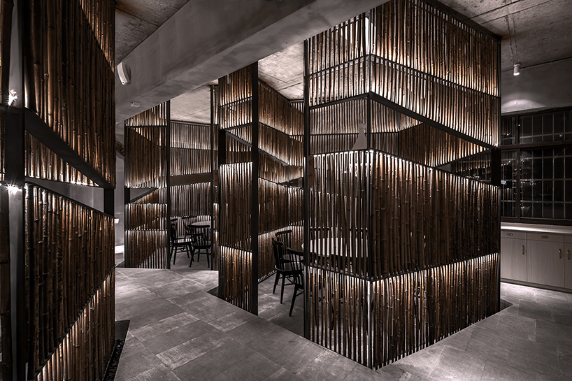 yiduan shanghai interior design sets up a restaurant from bamboo boxes