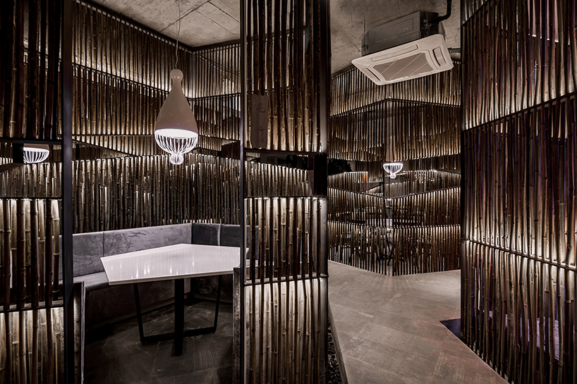 yiduan shanghai interior design sets up a restaurant from bamboo boxes