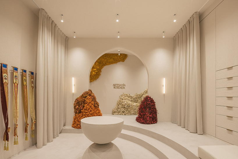 clap studio's floral installation at valencia showroom welcomes spring