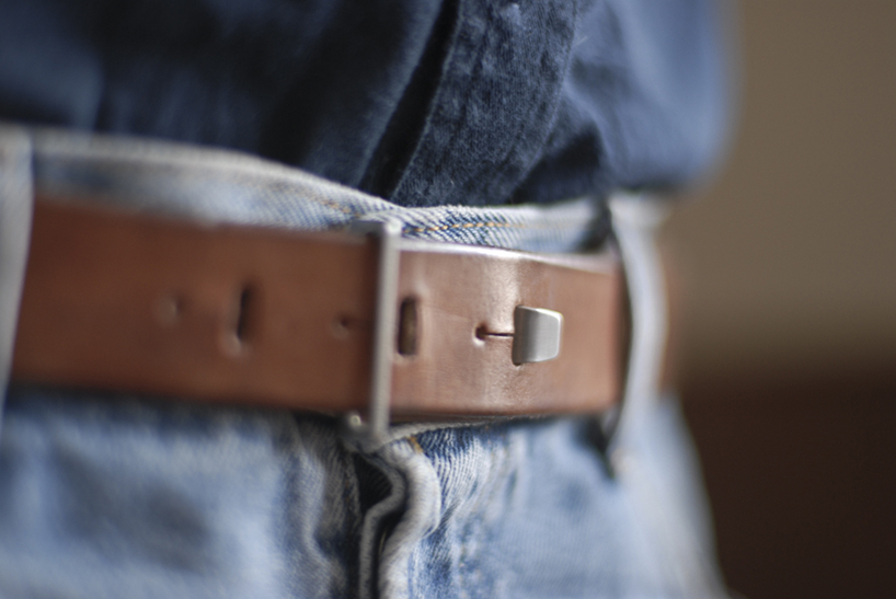 olivier taco's minimalist PAPA belt fastens securely without a buckle