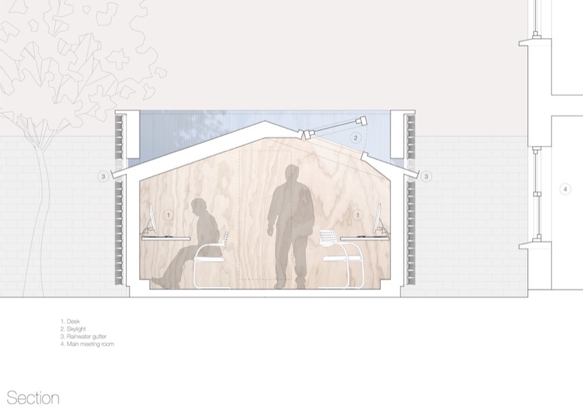 2hd studio uses coco-fibre broom heads for the facade of their renewed shed