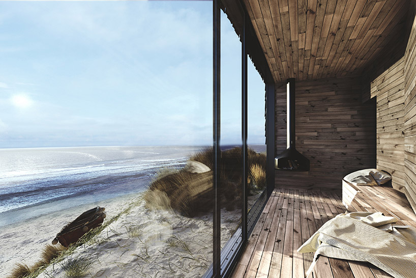 zup-a covers their cabin by the beach with raw wood planks designboom