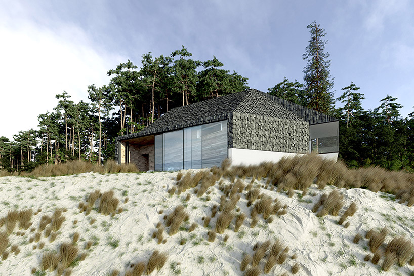 zup-a covers their cabin by the beach with raw wood planks designboom