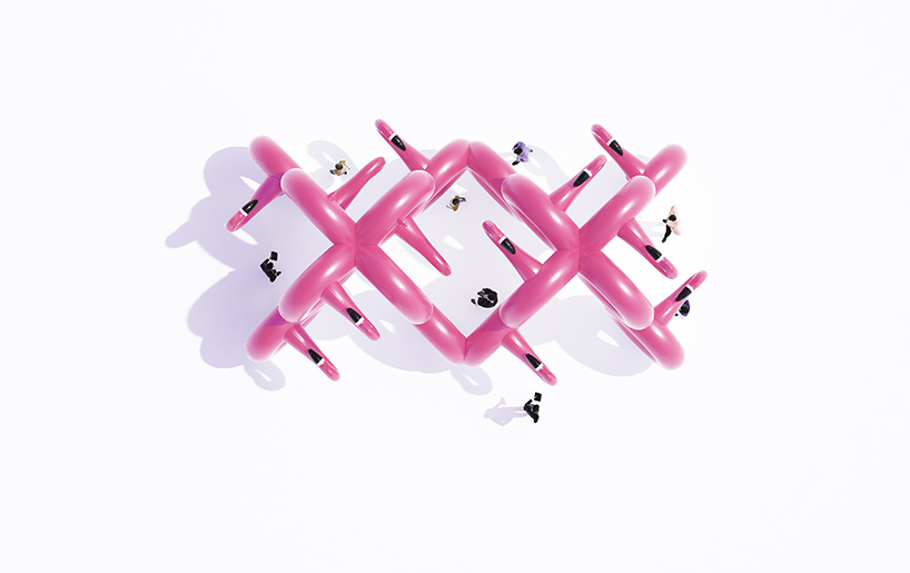cyril lancelin uses pink flamingo inflatables in immersive installation for pinknic festival
