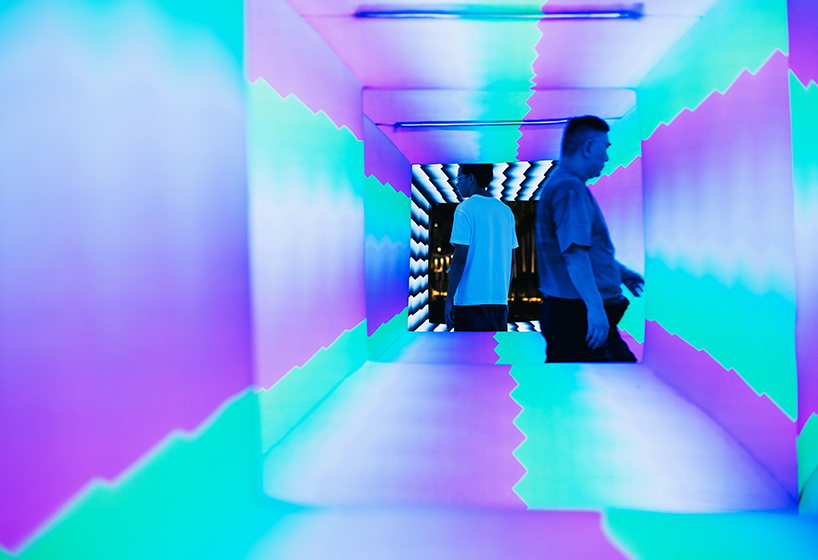cyril lancelin's tubular installation becomes a walkable cube of light and color in singapore - 6