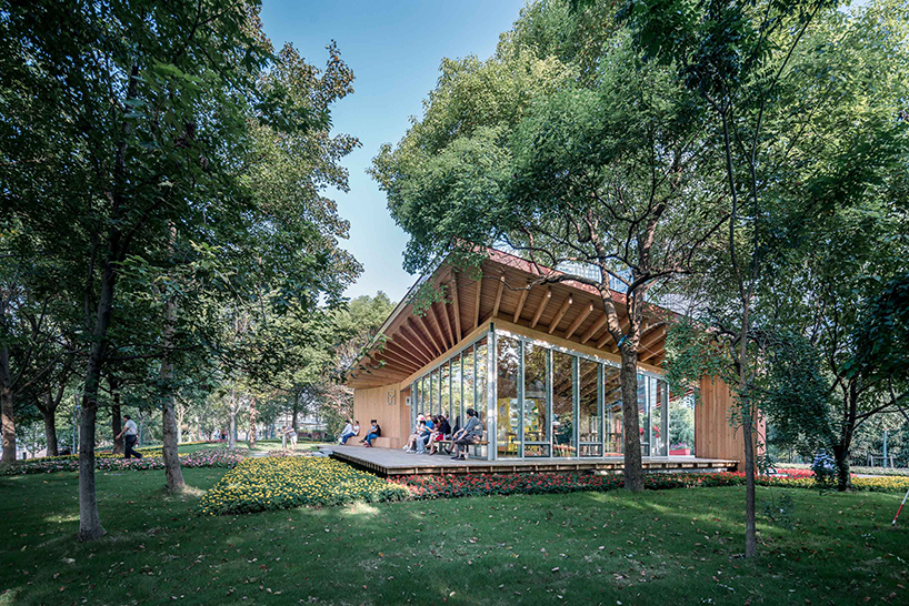 atelier z+'s prefab service station in shanghai explores link between design and scenery