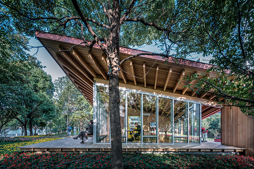 atelier z+'s prefab service station in shanghai explores link between design and scenery