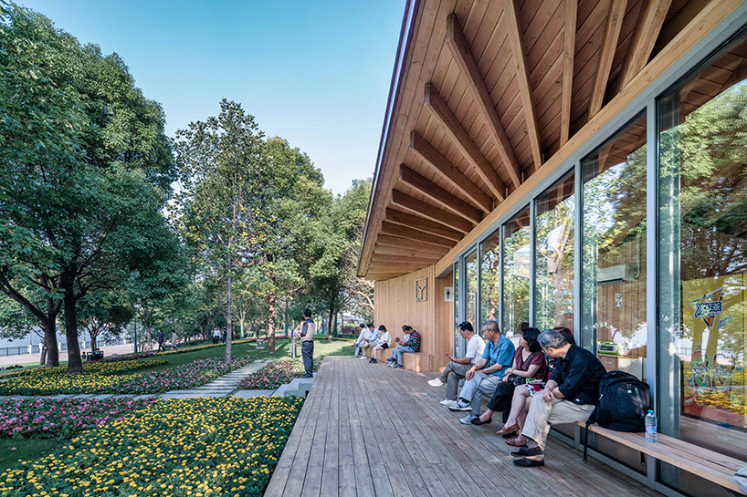 atelier z+'s prefab service station in shanghai explores link between design and scenery